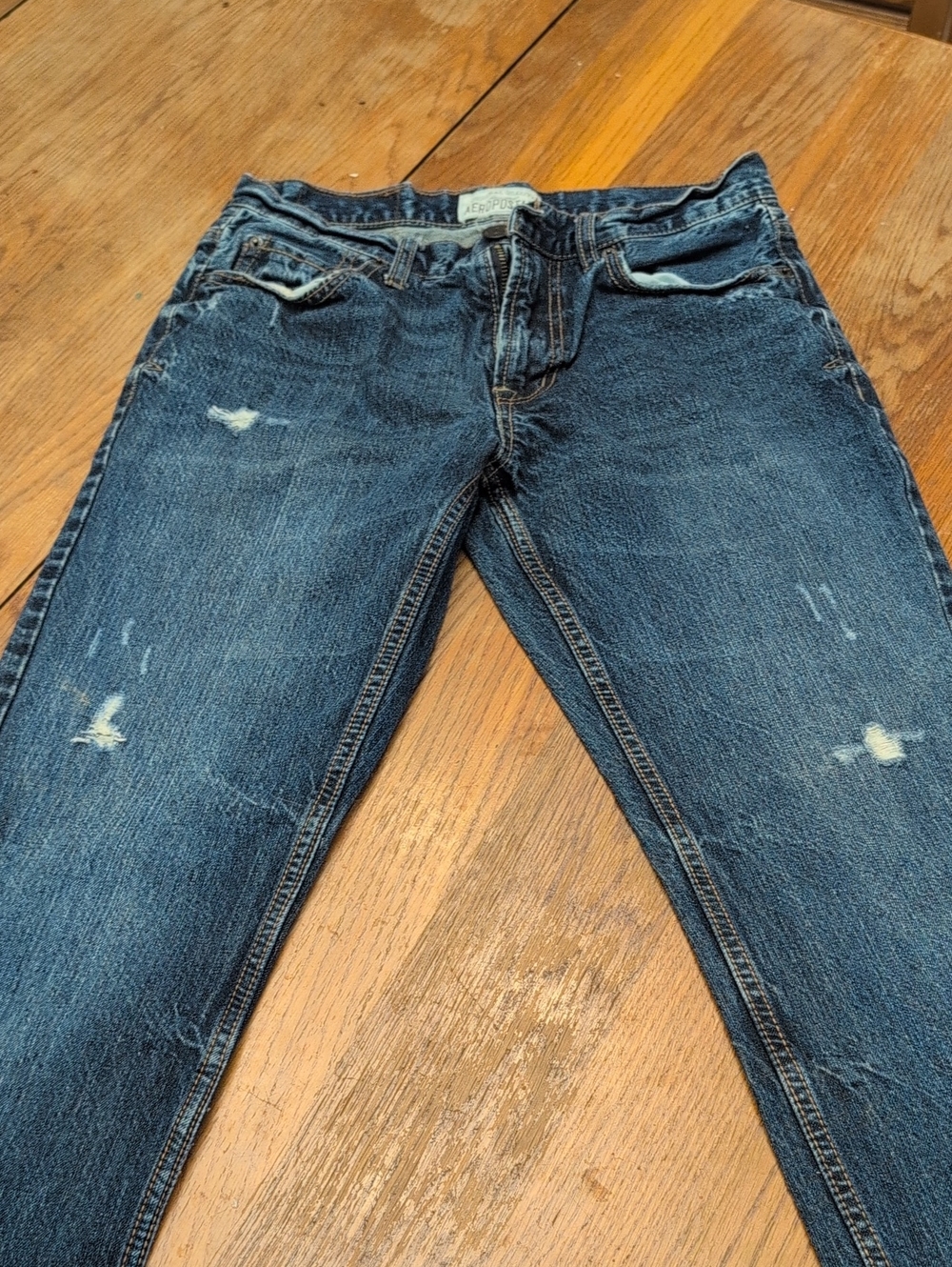 Men's Distressed Blue Denim Jeans